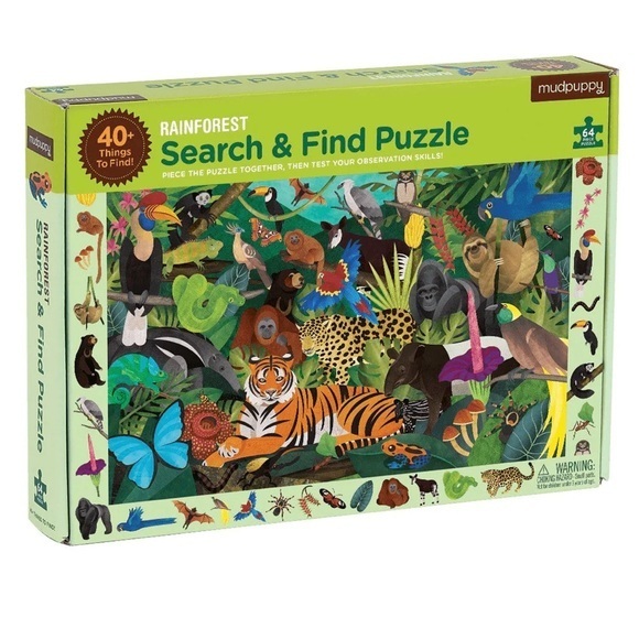 Mudpuppy Other - Mudpuppy Rainforest 64 Piece Search & Find Puzzle
